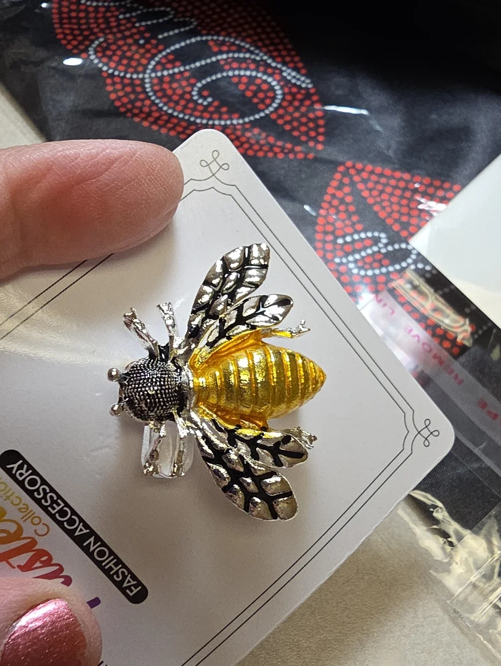 Pastel Collection Bee Brooch - Yellow & Silver Bee Pin